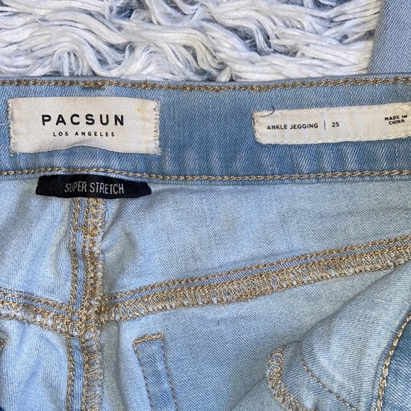 PacSun Super Stretch Distressed Blue Ankle Jegging Size 25 - Picture 2 of 10